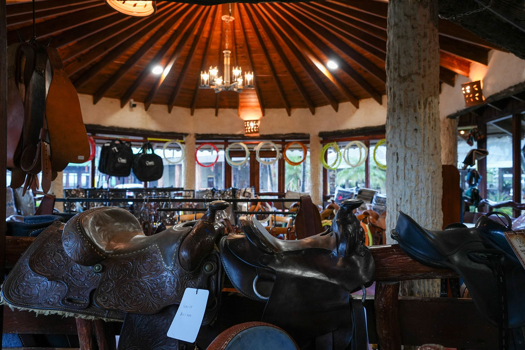 Monturas western exhibidas en el Tack Shop